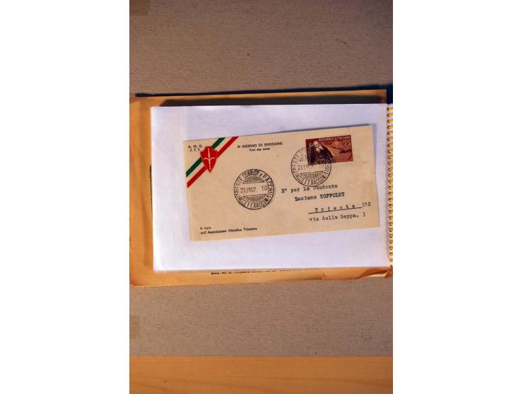 1812/1970, kleiner Posten Briefe und Karten inkl. Triest und San Marino, Schwerpunkt bei den Ganzsachen mit u.a. P 156 gebrau