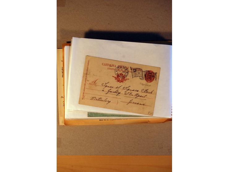 1812/1970, kleiner Posten Briefe und Karten inkl. Triest und San Marino, Schwerpunkt bei den Ganzsachen mit u.a. P 156 gebrau