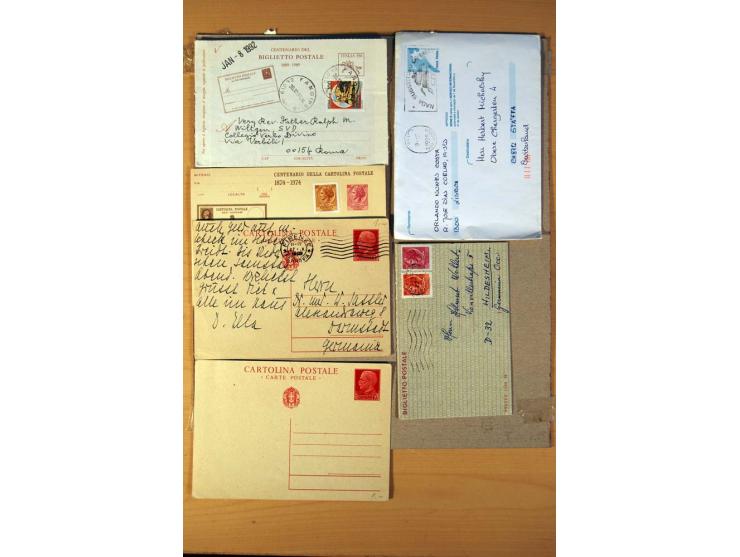 1877/1980 (ca.), Posten mit rund 370 Briefen, Karten und  vielen Ganzsachen (u.a. 20mal P 45), dabei auch Bedarfspost mit Pak