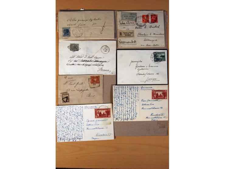 1877/1980 (ca.), Posten mit rund 370 Briefen, Karten und  vielen Ganzsachen (u.a. 20mal P 45), dabei auch Bedarfspost mit Pak