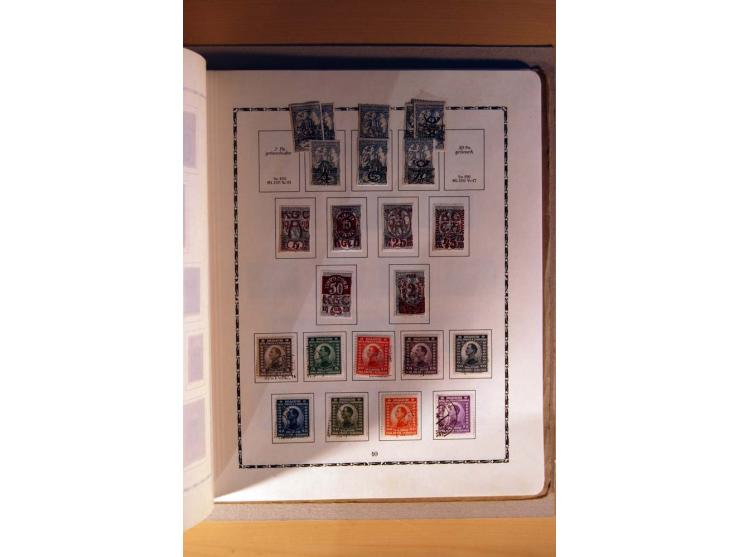 1918/60, meist gestempelter Doublettenposten auf Albenseiten, dazu ca. 60 Briefe und Karten vor 1960 mit auch Portomarken-Fra