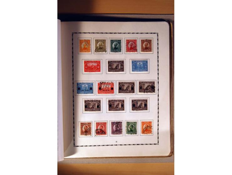 1918/60, meist gestempelter Doublettenposten auf Albenseiten, dazu ca. 60 Briefe und Karten vor 1960 mit auch Portomarken-Fra
