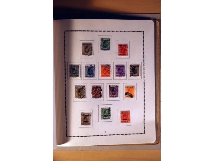 1918/60, meist gestempelter Doublettenposten auf Albenseiten, dazu ca. 60 Briefe und Karten vor 1960 mit auch Portomarken-Fra