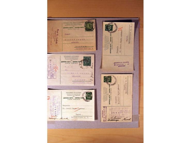 1918/60, meist gestempelter Doublettenposten auf Albenseiten, dazu ca. 60 Briefe und Karten vor 1960 mit auch Portomarken-Fra