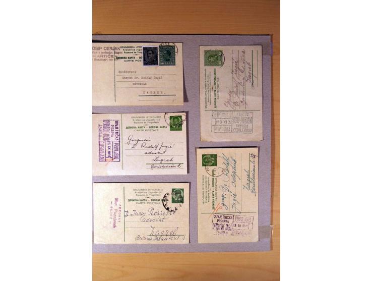 1918/60, meist gestempelter Doublettenposten auf Albenseiten, dazu ca. 60 Briefe und Karten vor 1960 mit auch Portomarken-Fra