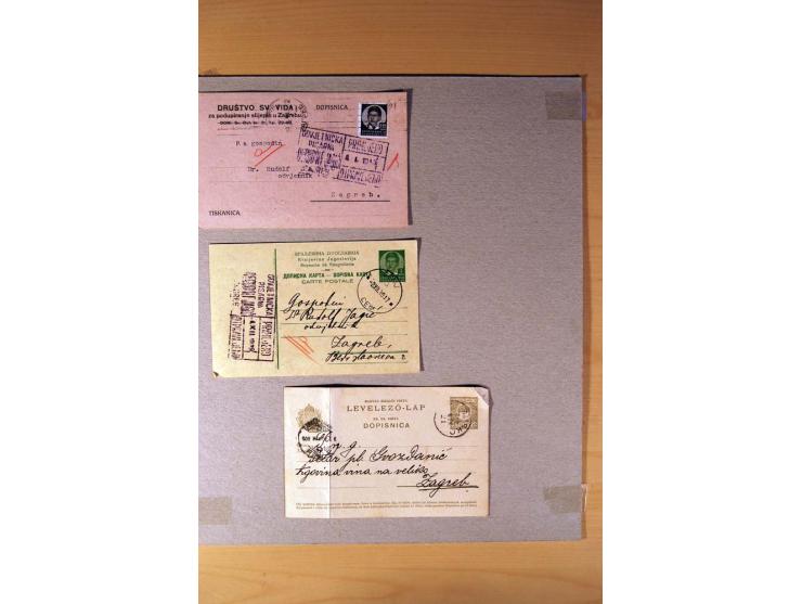 1918/60, meist gestempelter Doublettenposten auf Albenseiten, dazu ca. 60 Briefe und Karten vor 1960 mit auch Portomarken-Fra