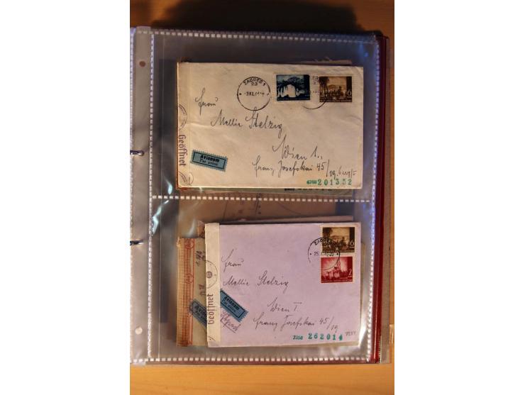 1941/44, kleiner Posten mit über 30 Briefen und Karten, dabei viel Luftpost, Zensuren und Auslandspost, dazu von der Freimark