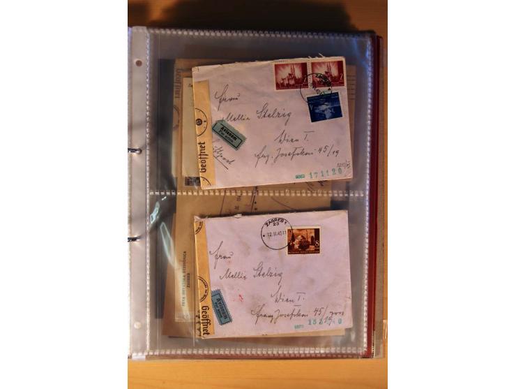 1941/44, kleiner Posten mit über 30 Briefen und Karten, dabei viel Luftpost, Zensuren und Auslandspost, dazu von der Freimark