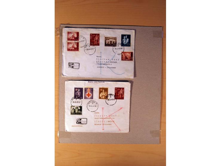 1941/45, fast 60 Briefe, Karten und Ganzsachen mit R-Briefen, Satzbriefe, Aufdruckausgaben und weitere Besonderheiten, unters