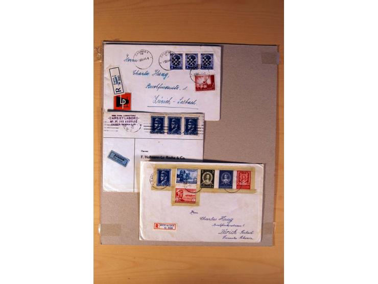 1941/45, fast 60 Briefe, Karten und Ganzsachen mit R-Briefen, Satzbriefe, Aufdruckausgaben und weitere Besonderheiten, unters