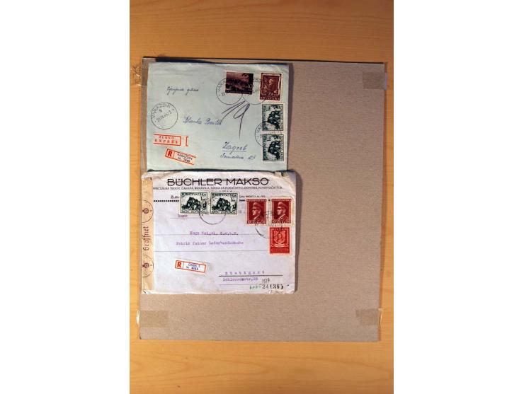 1941/45, fast 60 Briefe, Karten und Ganzsachen mit R-Briefen, Satzbriefe, Aufdruckausgaben und weitere Besonderheiten, unters