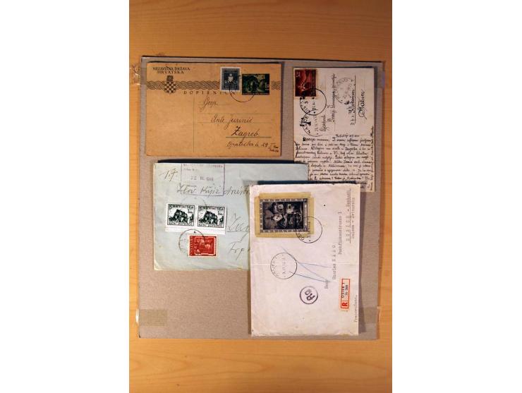 1941/45, fast 60 Briefe, Karten und Ganzsachen mit R-Briefen, Satzbriefe, Aufdruckausgaben und weitere Besonderheiten, unters