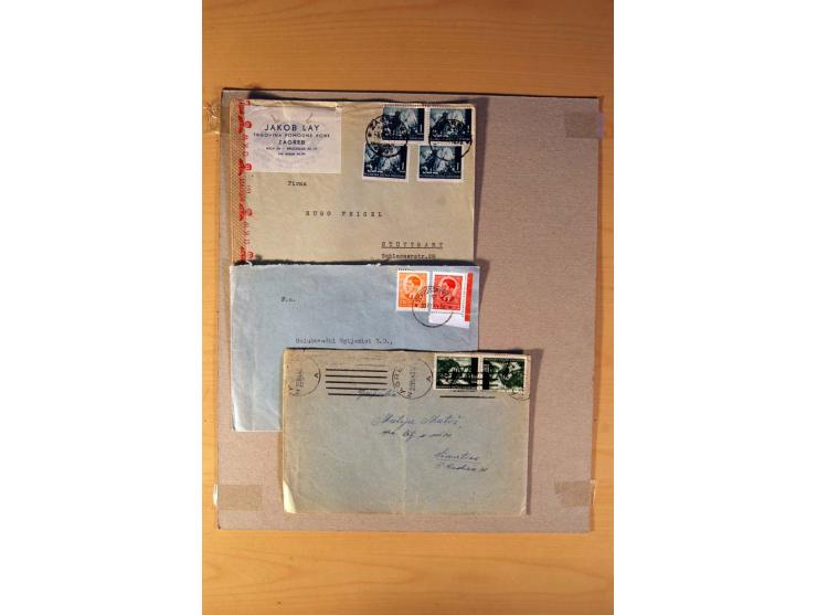 1941/45, fast 60 Briefe, Karten und Ganzsachen mit R-Briefen, Satzbriefe, Aufdruckausgaben und weitere Besonderheiten, unters