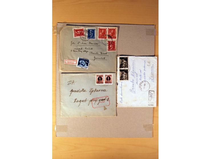 1941/45, fast 60 Briefe, Karten und Ganzsachen mit R-Briefen, Satzbriefe, Aufdruckausgaben und weitere Besonderheiten, unters