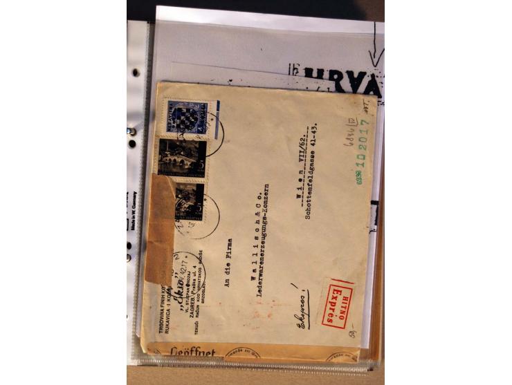 1941/44, ca. 50 Briefe und Karten aus dem Bedarf mit R-Briefen, Luftpostbriefen und einigen Paketkarten, unterschiedliche Erh