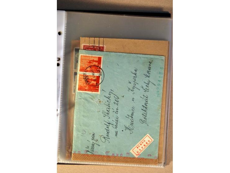 1941/44, ca. 50 Briefe und Karten aus dem Bedarf mit R-Briefen, Luftpostbriefen und einigen Paketkarten, unterschiedliche Erh