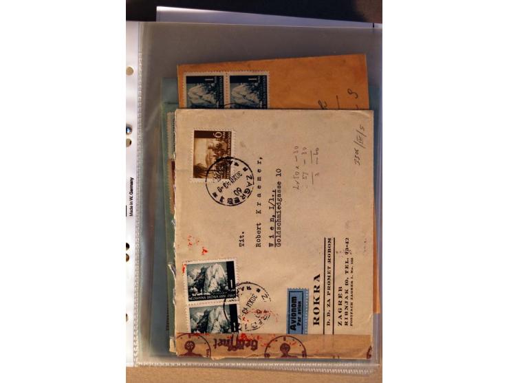 1941/44, ca. 50 Briefe und Karten aus dem Bedarf mit R-Briefen, Luftpostbriefen und einigen Paketkarten, unterschiedliche Erh