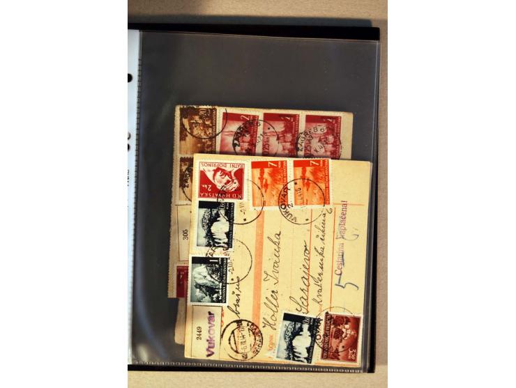 1941/44, ca. 50 Briefe und Karten aus dem Bedarf mit R-Briefen, Luftpostbriefen und einigen Paketkarten, unterschiedliche Erh