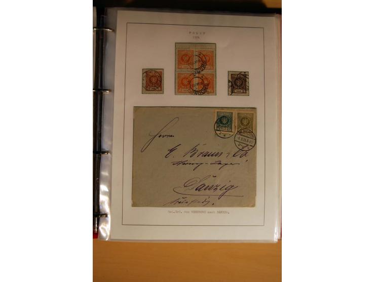  1840/1990, ungebrauchte, postfrische und gestempelte Sammlung mit vielen Briefen ab Vorphila und Russland in Polen gebraucht