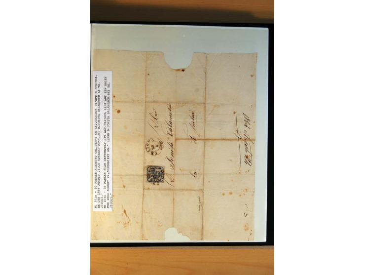 1862/64, 30 Par. blau, 21 Briefe und Briefteile, 4 Briefstücke und 4 lose Marken, dabei Reco, Randstücke etc., unterschiedlic