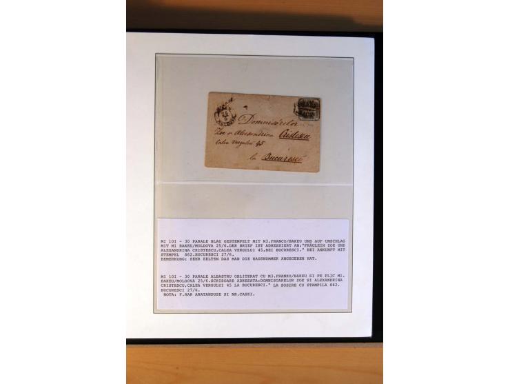 1862/64, 30 Par. blau, 21 Briefe und Briefteile, 4 Briefstücke und 4 lose Marken, dabei Reco, Randstücke etc., unterschiedlic