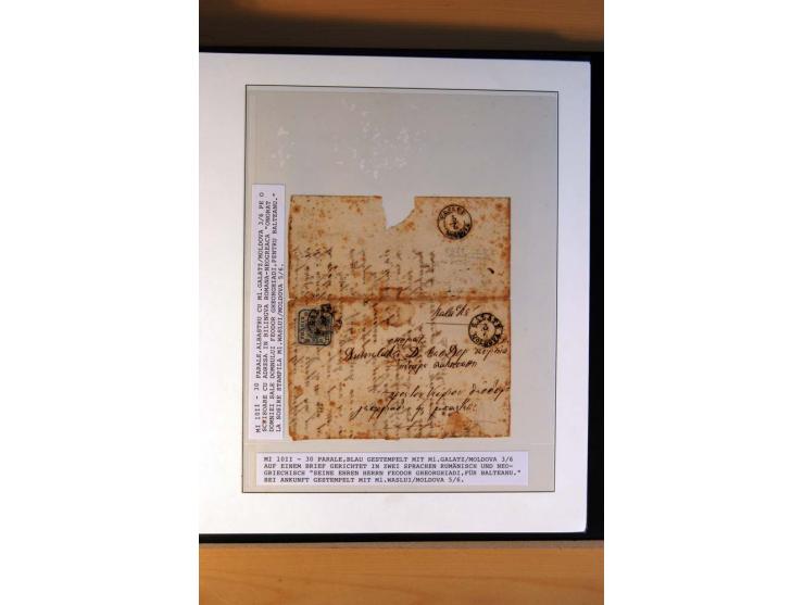 1862/64, 30 Par. blau, 21 Briefe und Briefteile, 4 Briefstücke und 4 lose Marken, dabei Reco, Randstücke etc., unterschiedlic