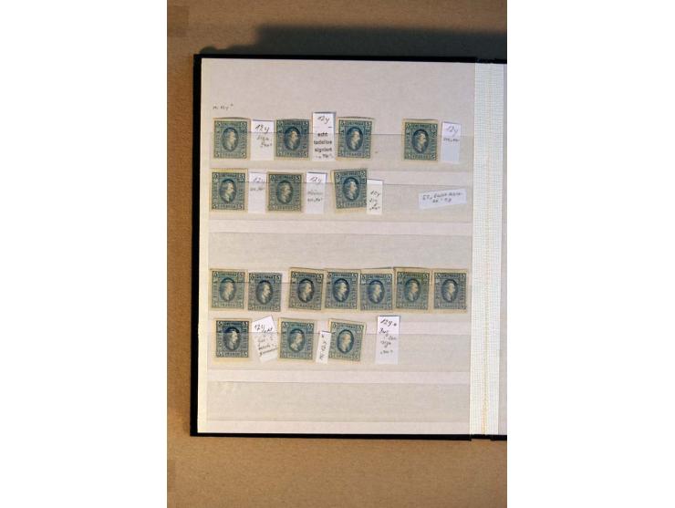 1864/65, Cuza, ungebrauchter und gestempelter Doublettenposten Mi.-Nr. I-13, dabei verschiedene Papierarten, Farbnuancen, Bri