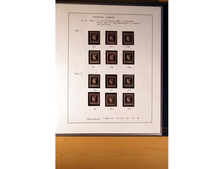 1866/72, ungebrauchte und gestempelte Sammlung von Rekonstruktionen der Umdruckblocks ex Mi.-Nr. 14-34, oft mehrmals pro Mi.-