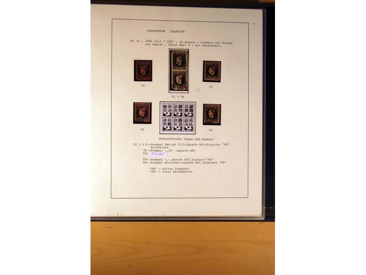 1866/72, ungebrauchte und gestempelte Sammlung von Rekonstruktionen der Umdruckblocks ex Mi.-Nr. 14-34, oft mehrmals pro Mi.-