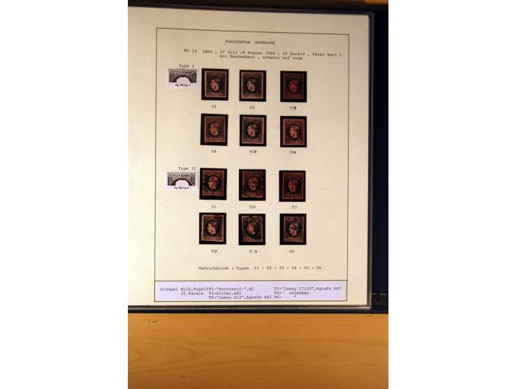 1866/72, ungebrauchte und gestempelte Sammlung von Rekonstruktionen der Umdruckblocks ex Mi.-Nr. 14-34, oft mehrmals pro Mi.-