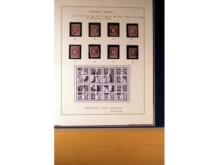 1866/72, ungebrauchte und gestempelte Sammlung von Rekonstruktionen der Umdruckblocks ex Mi.-Nr. 14-34, oft mehrmals pro Mi.-