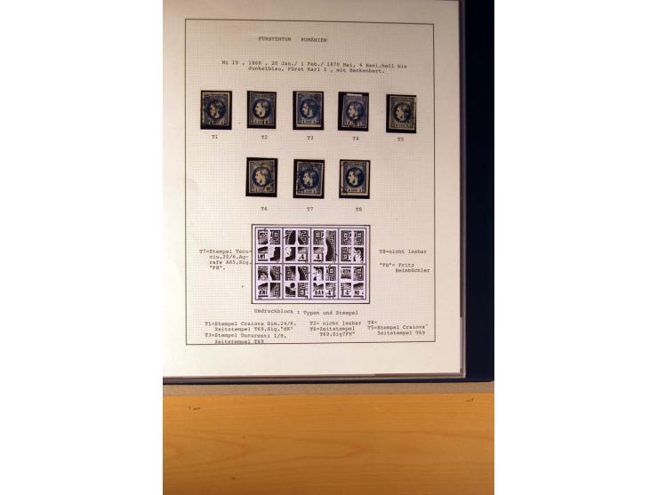 1866/72, ungebrauchte und gestempelte Sammlung von Rekonstruktionen der Umdruckblocks ex Mi.-Nr. 14-34, oft mehrmals pro Mi.-