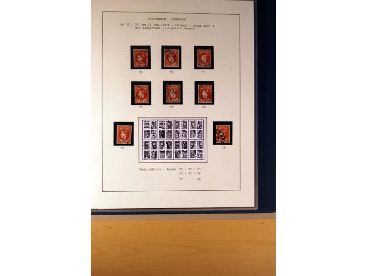1866/72, ungebrauchte und gestempelte Sammlung von Rekonstruktionen der Umdruckblocks ex Mi.-Nr. 14-34, oft mehrmals pro Mi.-