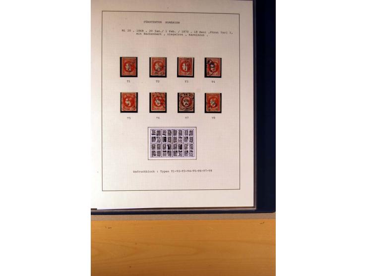 1866/72, ungebrauchte und gestempelte Sammlung von Rekonstruktionen der Umdruckblocks ex Mi.-Nr. 14-34, oft mehrmals pro Mi.-