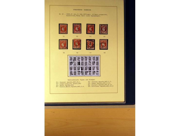 1866/72, ungebrauchte und gestempelte Sammlung von Rekonstruktionen der Umdruckblocks ex Mi.-Nr. 14-34, oft mehrmals pro Mi.-