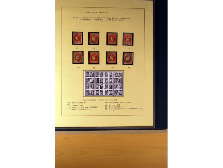 1866/72, ungebrauchte und gestempelte Sammlung von Rekonstruktionen der Umdruckblocks ex Mi.-Nr. 14-34, oft mehrmals pro Mi.-