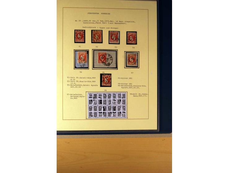 1866/72, ungebrauchte und gestempelte Sammlung von Rekonstruktionen der Umdruckblocks ex Mi.-Nr. 14-34, oft mehrmals pro Mi.-