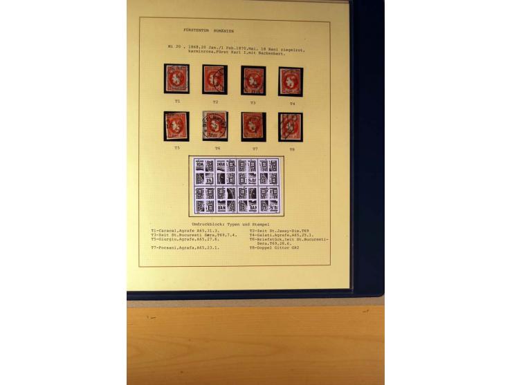 1866/72, ungebrauchte und gestempelte Sammlung von Rekonstruktionen der Umdruckblocks ex Mi.-Nr. 14-34, oft mehrmals pro Mi.-