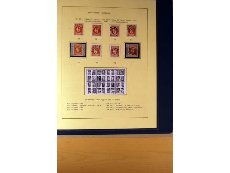 1866/72, ungebrauchte und gestempelte Sammlung von Rekonstruktionen der Umdruckblocks ex Mi.-Nr. 14-34, oft mehrmals pro Mi.-