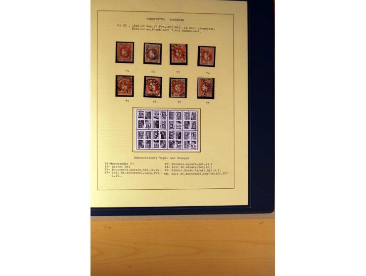 1866/72, ungebrauchte und gestempelte Sammlung von Rekonstruktionen der Umdruckblocks ex Mi.-Nr. 14-34, oft mehrmals pro Mi.-