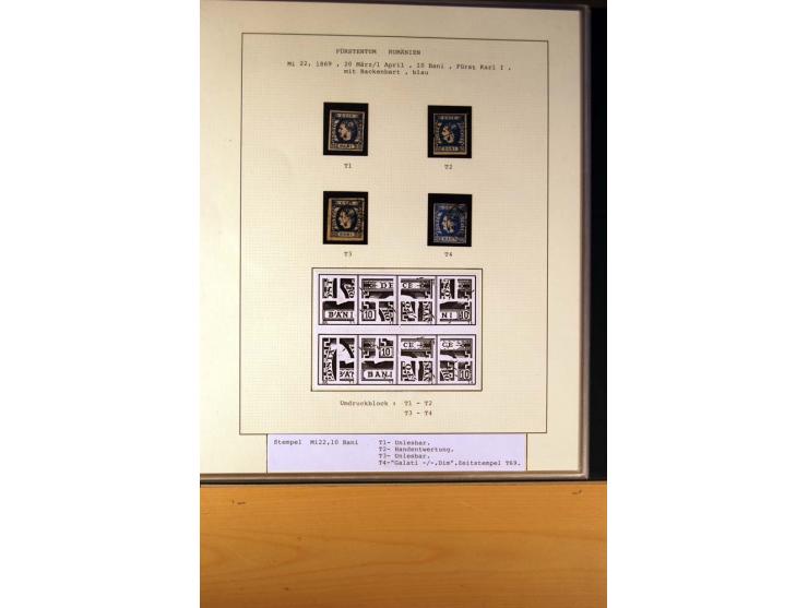 1866/72, ungebrauchte und gestempelte Sammlung von Rekonstruktionen der Umdruckblocks ex Mi.-Nr. 14-34, oft mehrmals pro Mi.-