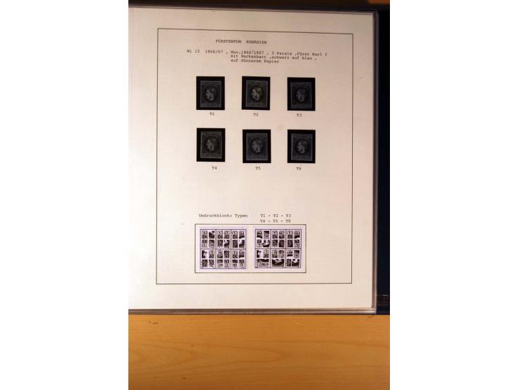 1866/72, ungebrauchte und gestempelte Sammlung von Rekonstruktionen der Umdruckblocks ex Mi.-Nr. 14-34, oft mehrmals pro Mi.-