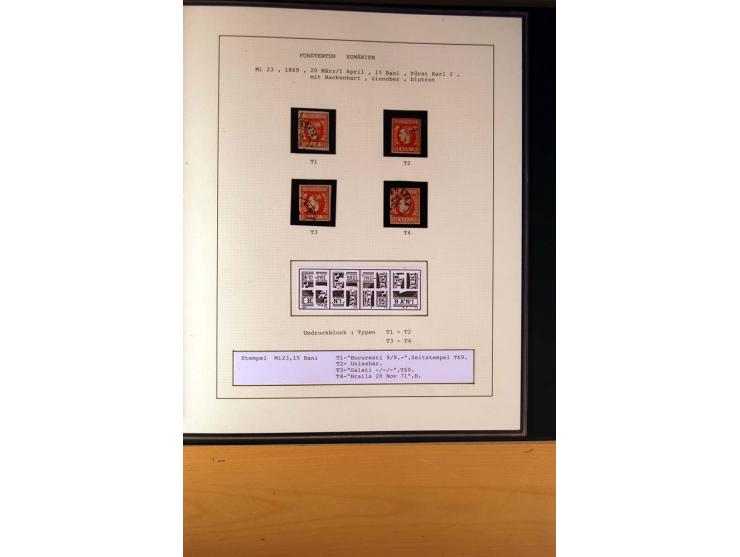 1866/72, ungebrauchte und gestempelte Sammlung von Rekonstruktionen der Umdruckblocks ex Mi.-Nr. 14-34, oft mehrmals pro Mi.-