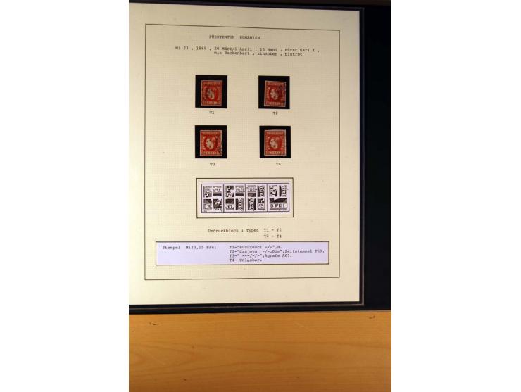 1866/72, ungebrauchte und gestempelte Sammlung von Rekonstruktionen der Umdruckblocks ex Mi.-Nr. 14-34, oft mehrmals pro Mi.-