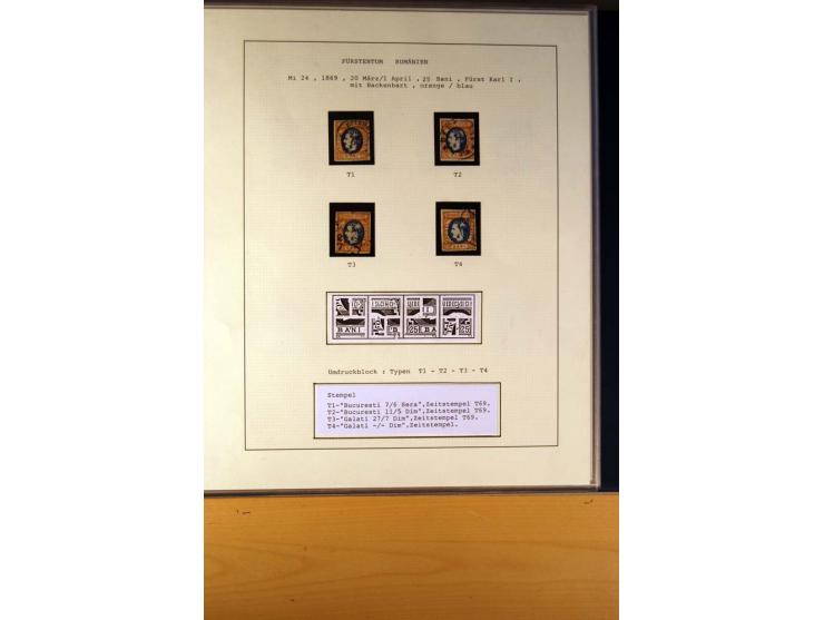 1866/72, ungebrauchte und gestempelte Sammlung von Rekonstruktionen der Umdruckblocks ex Mi.-Nr. 14-34, oft mehrmals pro Mi.-