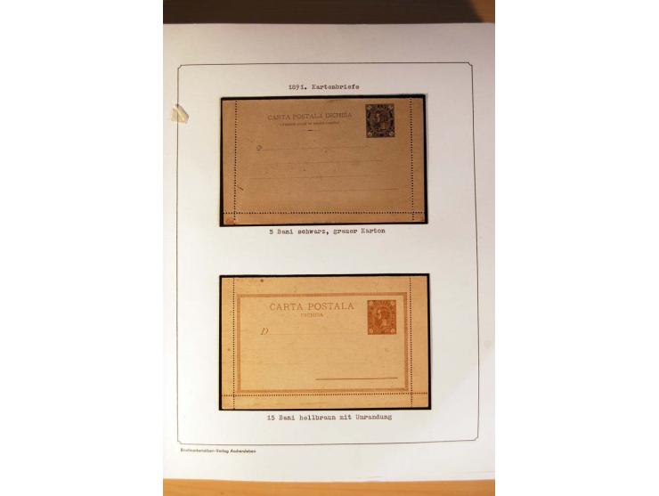 1885/1913, gestempelte Sammlung mit einigen Briefen und teils ungebrauchten Ganzsachen
