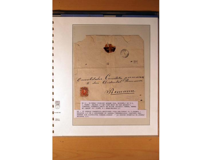 1865, Cuza 20 Par., 10 Briefe in unterschiedlicher Erhaltung, dabei Brief mit 2 Marken, ex Seybold, Syracuse
 