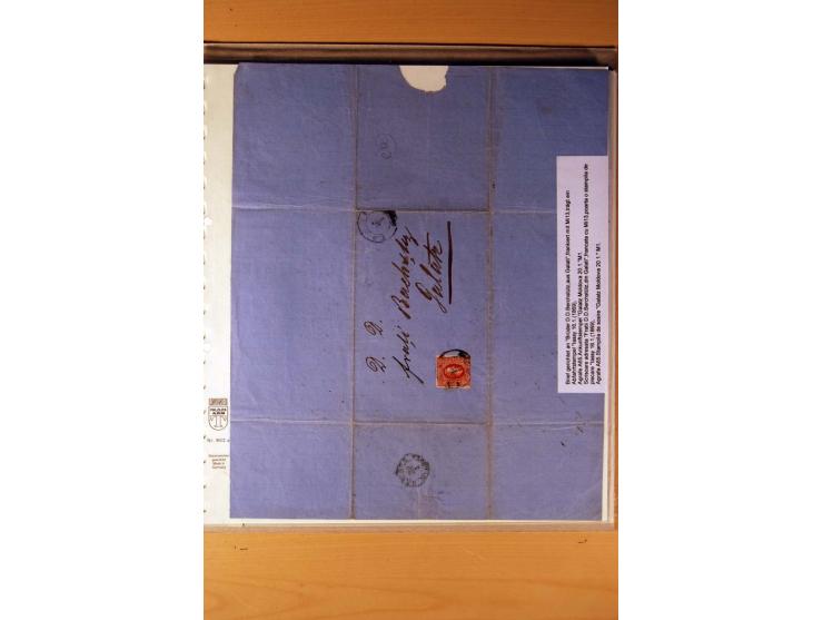 1865, Cuza 20 Par., 10 Briefe in unterschiedlicher Erhaltung, dabei Brief mit 2 Marken, ex Seybold, Syracuse
 