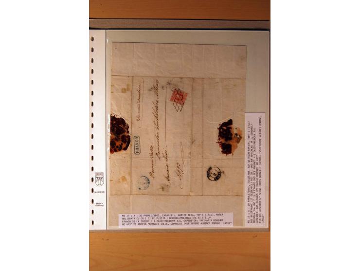 1865, Cuza 20 Par., 10 Briefe in unterschiedlicher Erhaltung, dabei Brief mit 2 Marken, ex Seybold, Syracuse
 
