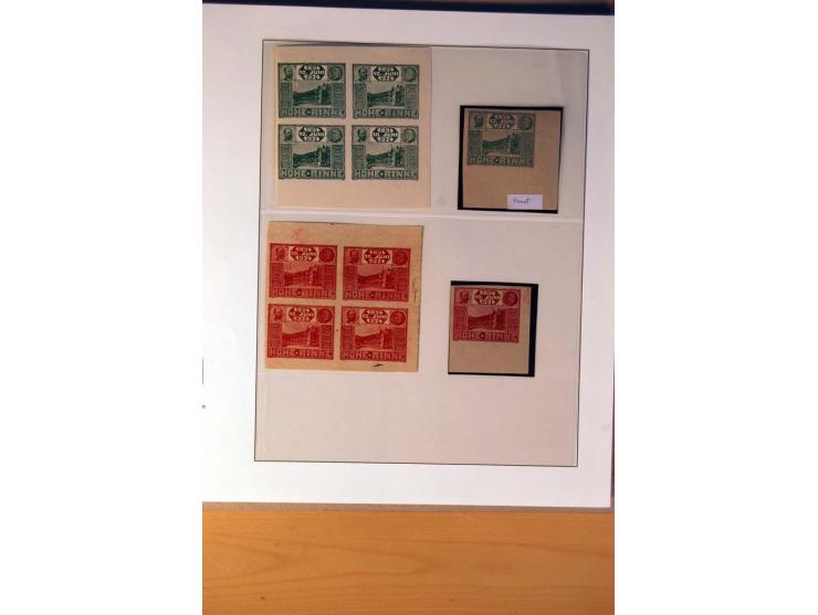 HOHE RINNE: 1900/24, postfrische und ungebrauchte Zusammenstellung, meist in 4er-Blocks und Bogen, dazu 2 Ansichtskarten (ein